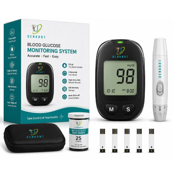 DENKART Blood Glucose Monitoring System (Black Edition)